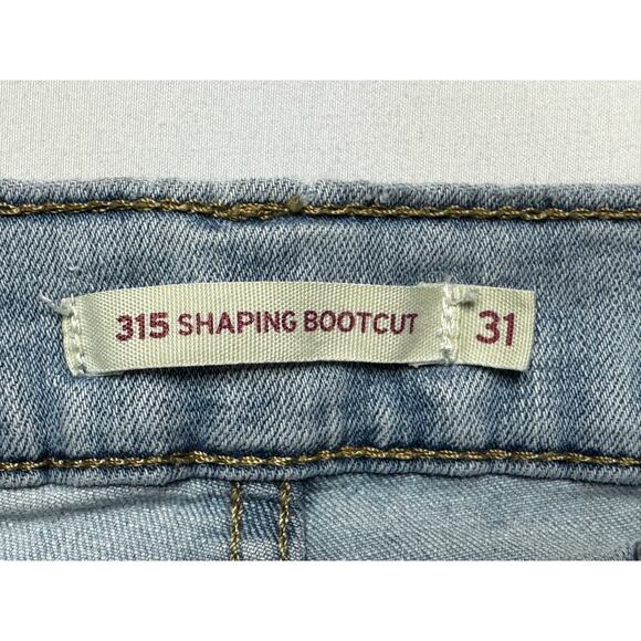 Levi's 315 Women's Shaping Bootcut Light Wash Blue Denim Jeans - Size 31 (31x27) - Picture 4 of 4
